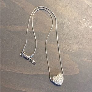 Silver Swarovski Heart Necklace